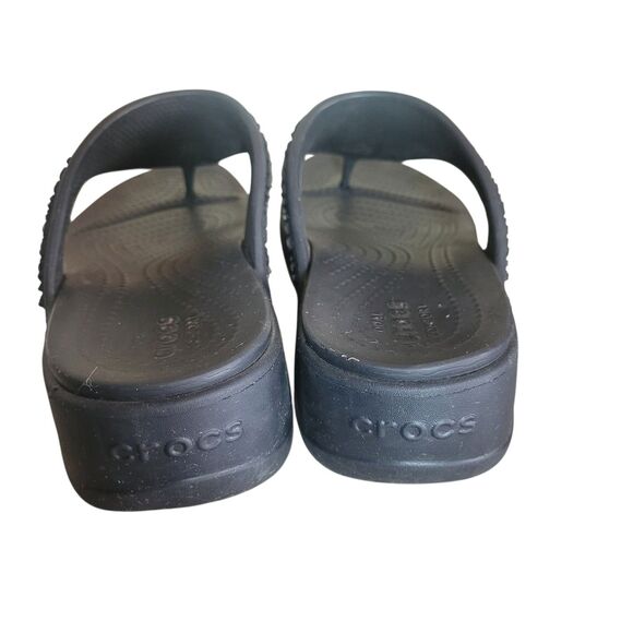 Crocs Monterey Diamante Wedge Platform Sandals Women's Size 10 Black Boho Beach - Picture 5 of 8